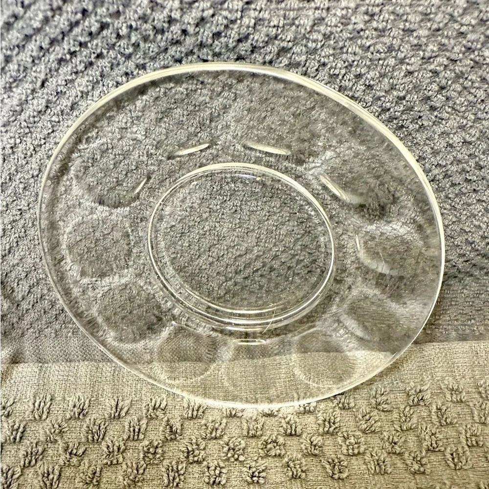 VINTAGE ARCOROC FRENCH RETRO 1970’sTHUMBPRINT PATTERN DEMITASSE CUP & SAUCER SET
